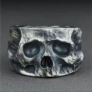 NEW Vintage Ghost Skull Head Spooky Alloy Ring